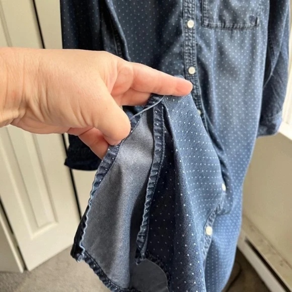 Current Elliott Tencel Blue Shirt Chic Casual Dress Roll Tab Long Sleeve, Size S - Picture 8 of 11